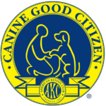 A logo of the canine good citizen organization.